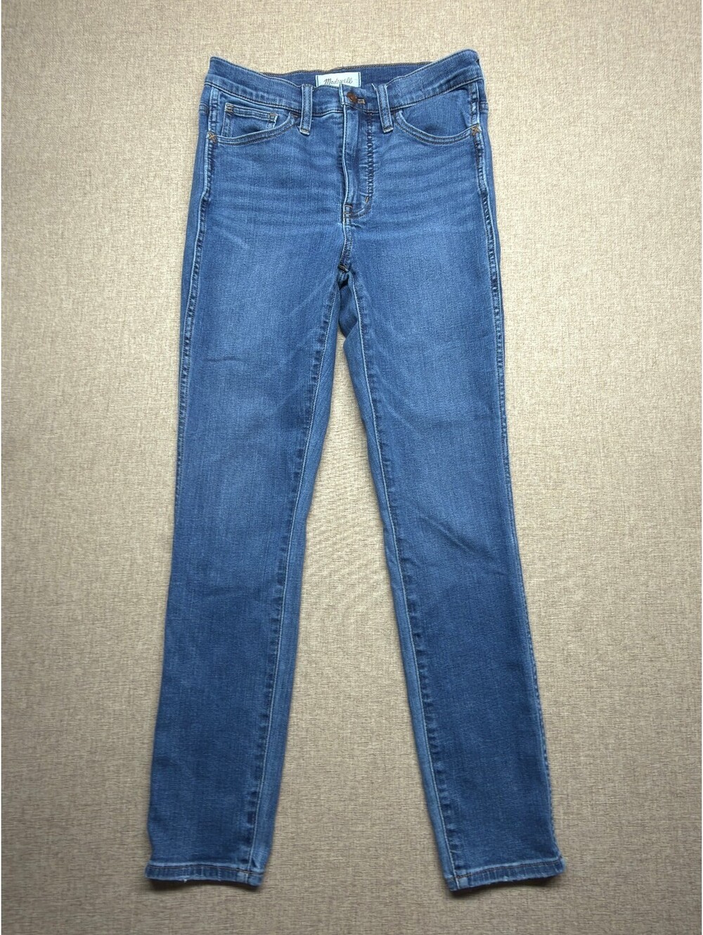 Madewell Jeans 26 High Rise Slim Skinny Straight Medium Wash Stretch Denim